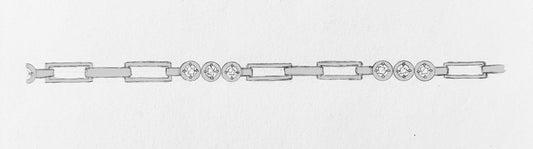 Alternating Diamond Chain Necklace